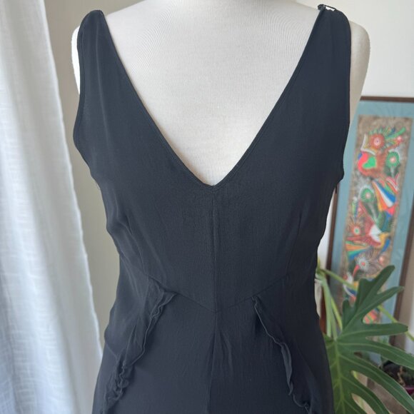 Elizabeth and James Black Silk Dress 4 - Picture 2 of 11
